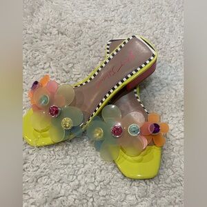 Betsey Johnson Yellow Floral Heels